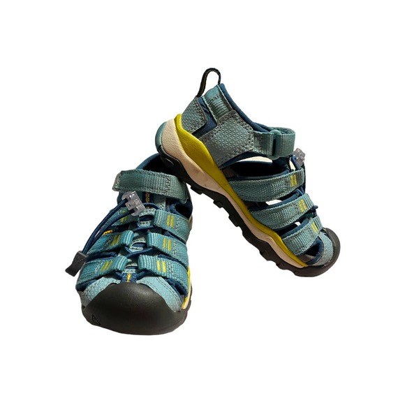 Toddler Keens Teal Blue and Yellow sandal waterproof shoes size 8 infant… - Picture 4 of 9